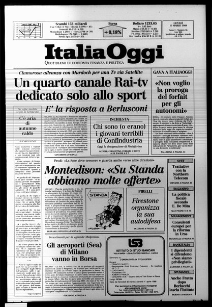 Italia oggi : quotidiano di economia finanza e politica